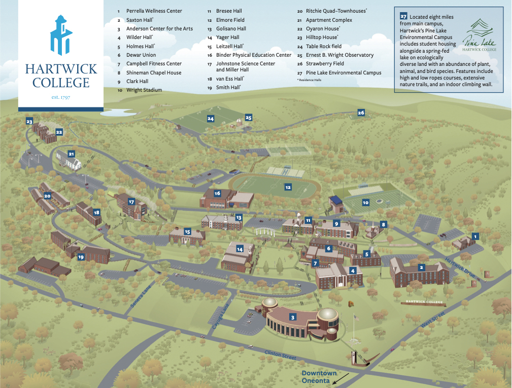 Hartwick College Main Campus Map